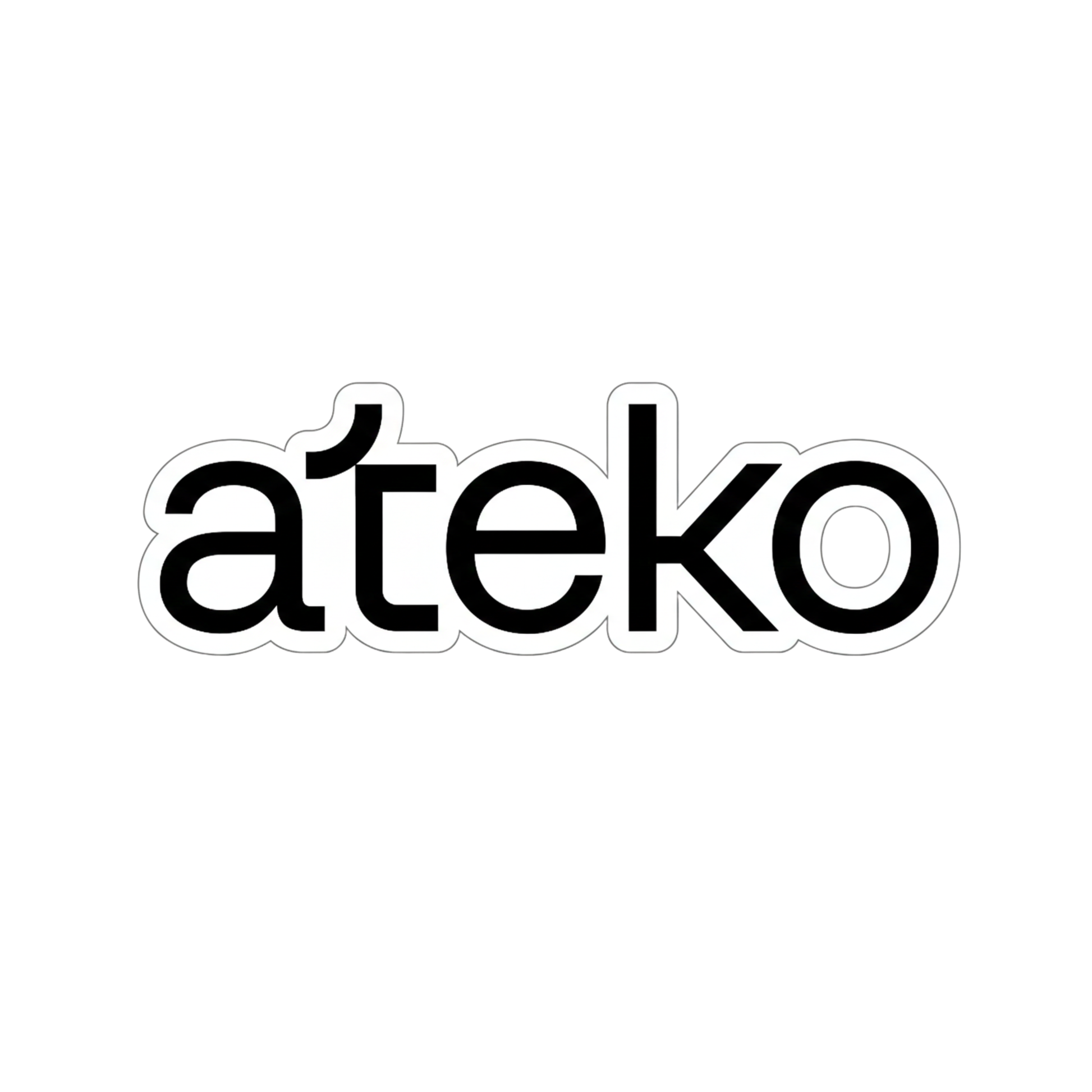 Black 'ateko' logo on a white background