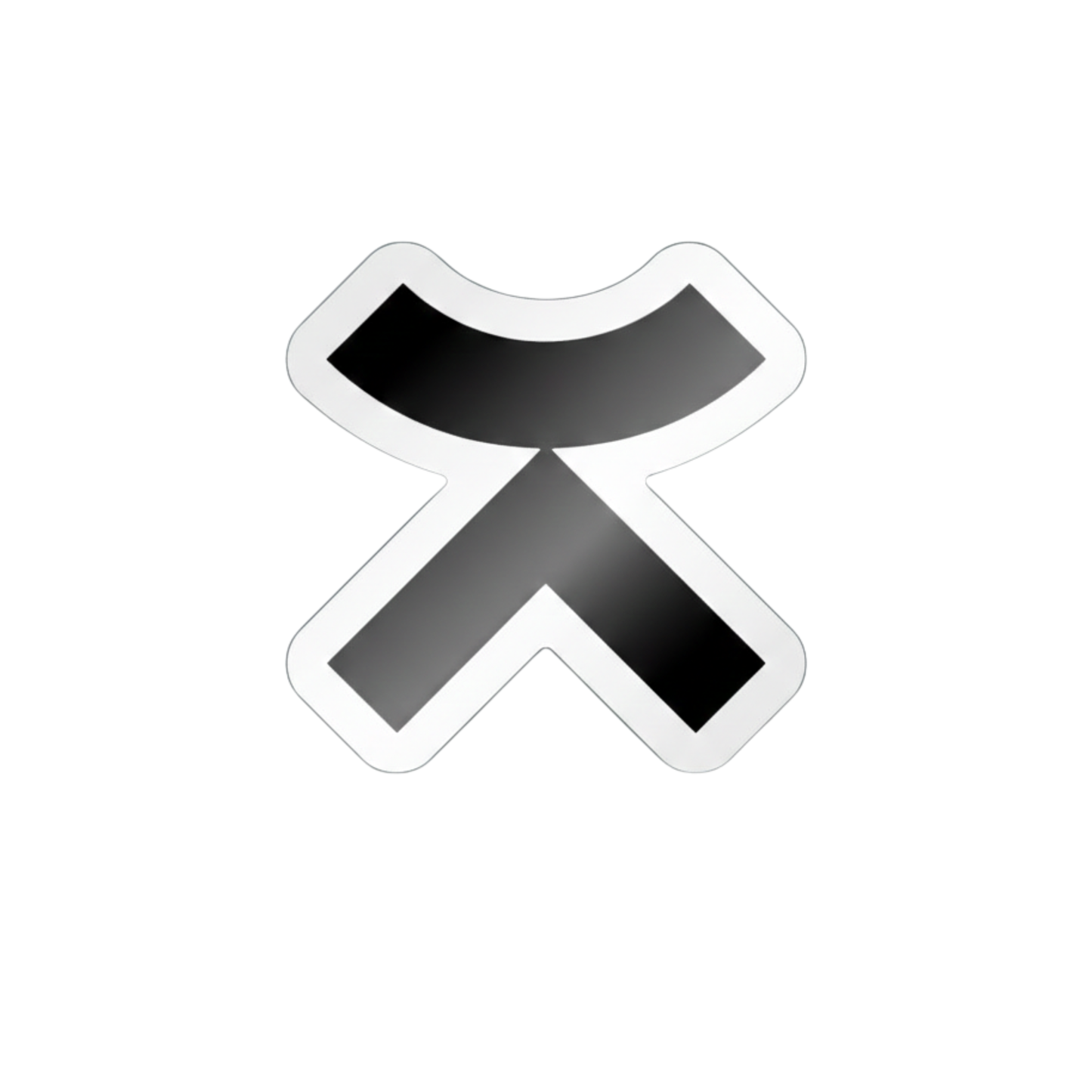 Black and white symbol on a white background